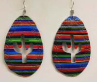 New Cactus Earrings J-4026 Serape