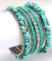 Turquoise Chip Bangle J-1840