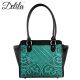 LEA-6014 Delila 100% Genuine Leather Tooled Collection-Turquoise