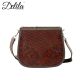 LEA-6015 Delila 100% Genuine Leather Tooled Collection-Coffee