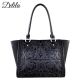 LEA-6017 Delila 100% Genuine Leather Tooled Collection-Black