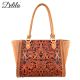 LEA-6017 Delila 100% Genuine Leather Tooled Collection-Brown