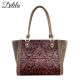 LEA-6017 Delila 100% Genuine Leather Tooled Collection-Coffee