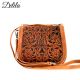 LEA-6018 Delila 100% Genuine Leather Tooled Collection-Brown