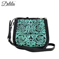 LEA-6018 Delila 100% Genuine Leather Tooled Collection-Turquoise