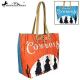 Montana West Cowboys Collection Dual Sided Print Canvas Fabric Tote MW567-9317