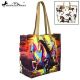Montana West Horse Collection Dual Sided Print Canvas Fabric Tote  MW617-9317