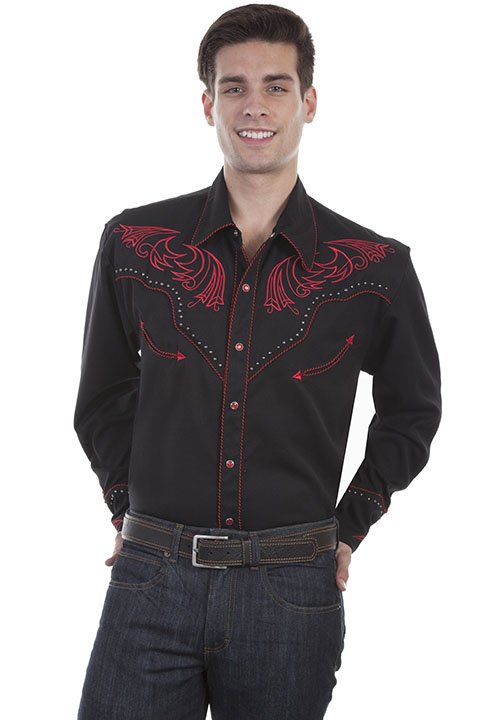 Legends Bold Embroidered Red Stylized Scrolling on Front and Back -876