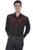 Legends Bold Embroidered Red Stylized Scrolling on Front and Back P-876