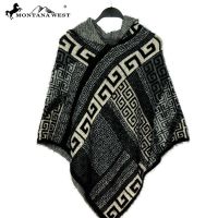 Montana West Aztec Pattern Cape with Hoodie