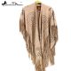 Montana West Suede-Feel Laser-Cut Geometric Design Poncho