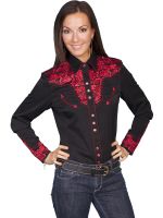 Legends by Scully Womens Western Shirt-Crimson PL-654