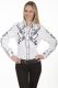 Legends, By Scully Womens Western Shirt-Rose & Vine design- White PL-671