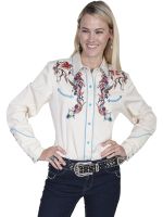 LegendsBy Scully Womens Western Shirt- Cream PL-856 C