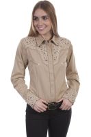 Legends,  Womens Western Shirt-Tan PL-866