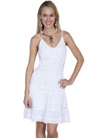 Cantina Collection cotton short white dress with spaghetti straps