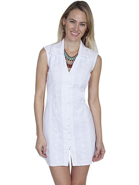 Cantina Collection Sleeveless White Dress.100% Peruvian Cotton