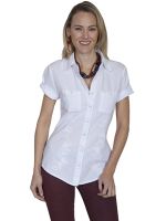 Cantina Collection 100% Peruvian short sleeves cotton white blouse