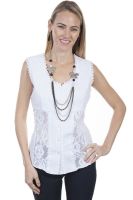 Cantina Collection 100% Peruvian white sleeveless cotton top  PSL197