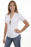 Cantina Collection Empire style 100% Peruvian cotton white blouse. PSL199