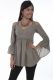 Cantina Collection By Scully, Cold shoulder cotton tunic empire style blouse PSL232