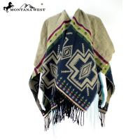 American Bling Western Reversible Aztec Pattern Poncho