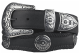 Western Floral Scalloped Hand-Sewn Genuine Leather Western Concho Belt by Diamond V Texas Star