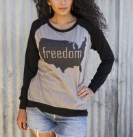 'Freedom' USA Baseball Raglan Sleeve T-1805