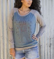 Wild at Heart Baseball Tee T-1814 Indigo/Ash