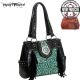 TR04G-8036A Trinity Ranch Tooled Design Concealed Handgun Collection Handbag-BLK