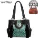 TR04G-8036A Trinity Ranch Tooled Design Concealed Handgun Collection Handbag-BLK