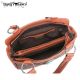 TR14-8247 Montana West Trinity Ranch Tooled Design Handbag-Burgundy
