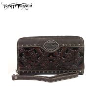 TR15-W003 Montana West Trinity Ranch Tooled Design Wallet-Coffee