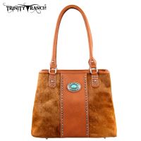TR17-8036 Trinity Ranch Cowhide Collection Handbag-Brown