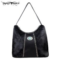 TR17-8284 Trinity Ranch Cowhide Collection Handbag-Black