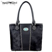 TR17-8317 Trinity Ranch Cowhide Collection Handbag-Black