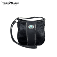 TR17-8360 Trinity Ranch Cowhide Collection Handbag-Coffee & Black