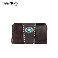 TR17W003 Trinity Ranch Cowhide Collection Wallet-Coffee