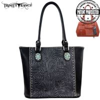 TR22G-L8317 Montana West Trinity Ranch Tooled Design Concealed Handgun Collection-Black