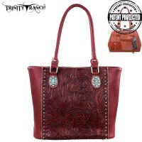 TR22G-L8317 Montana West Trinity Ranch Tooled Design Concealed Handgun Collection-Red