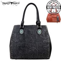 TR22G-L8563 Montana West Trinity Ranch Tooled Design Concealed Handgun Collection-Black