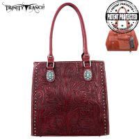 TR22G-L8569 Montana West Trinity Ranch Tooled Design Concealed Handgun Collection-Red