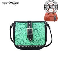 TR24G-L8360 Montana West Trinity Ranch Buckle Design Concealed Handgun Collection Handbag-Turquoise