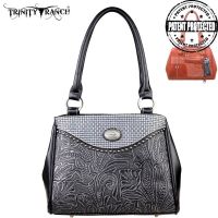 TR26G-L8036 Trinity Ranch Tooled Design Concealed Handgun Collection Handbag