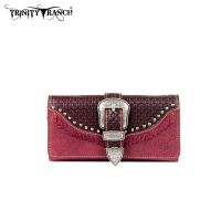 TR31-W002 Trinity Ranch Buckle Collection Wallet-Burgundy