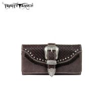 TR31-W002 Trinity Ranch Buckle Collection Wallet-Coffee