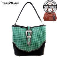 TR31G-116 Trinity Ranch Buckle Design Concealed Handgun Collection Handbag-Black