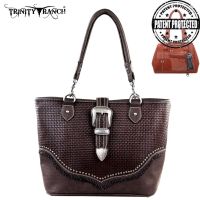 TR31G-8014 Trinity Ranch Buckle Design Concealed Handgun Collection Handbag-Coffee