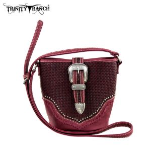 TR31-8296 Trinity Ranch Buckle Design Handbag-Burgundy