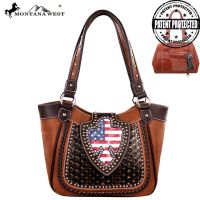 US03G-8005 Montana West American Pride Concealed Handgun Collection Handbag-Brown